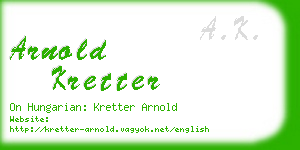arnold kretter business card
